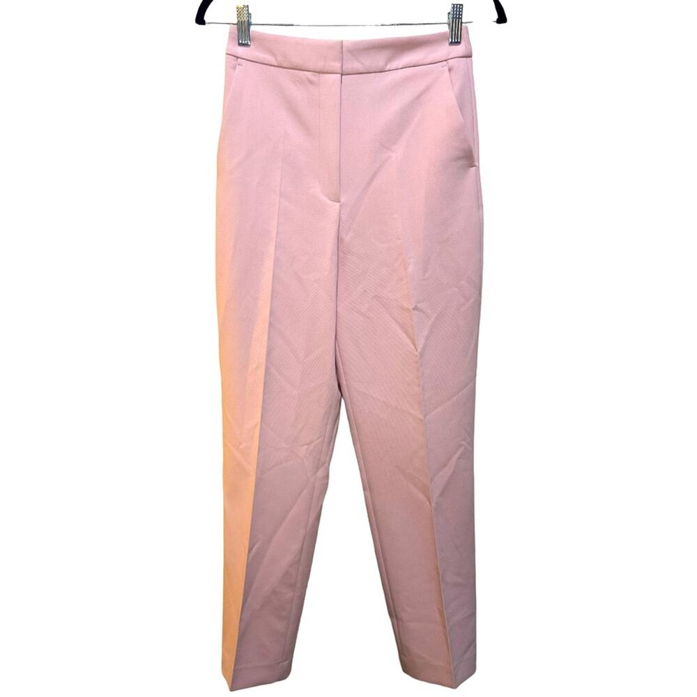 Zara Pink Pleated High Waist Trouser Pants Size XS